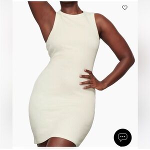 SKIMS Cotton Rib Tank Mini
Dress in Bone Cream Sleeveless Mini Dress L